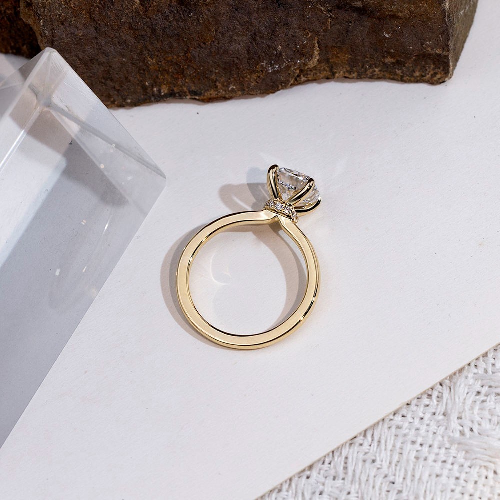 1.00 ct Cushion Cut LabGrown Diamond Engagement Ring Women 14k white gold plated