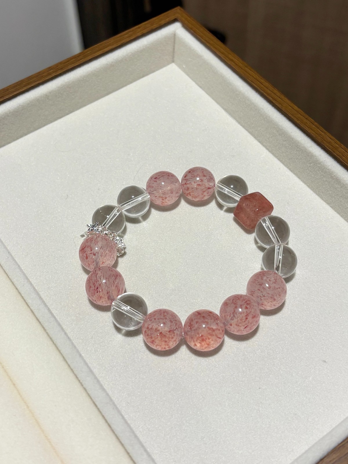AAA Natural Strawberry Quartz Crystal Beads Stretch Bracelet 12mm Healing