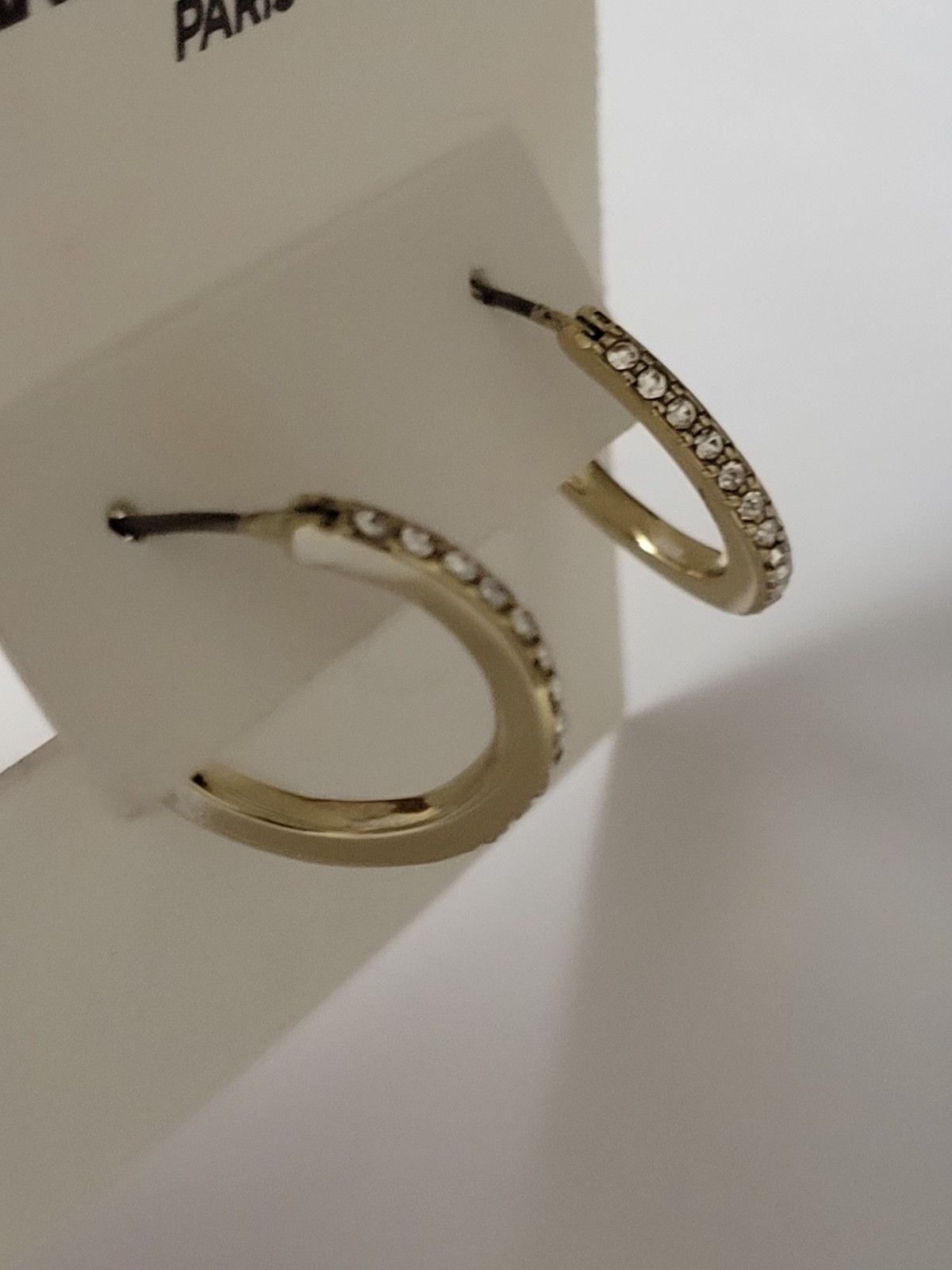 Karl Lagerfeld Paris Extra-Small Pavé Hoop Earrings, 0.35″ (2022) Brand New USA