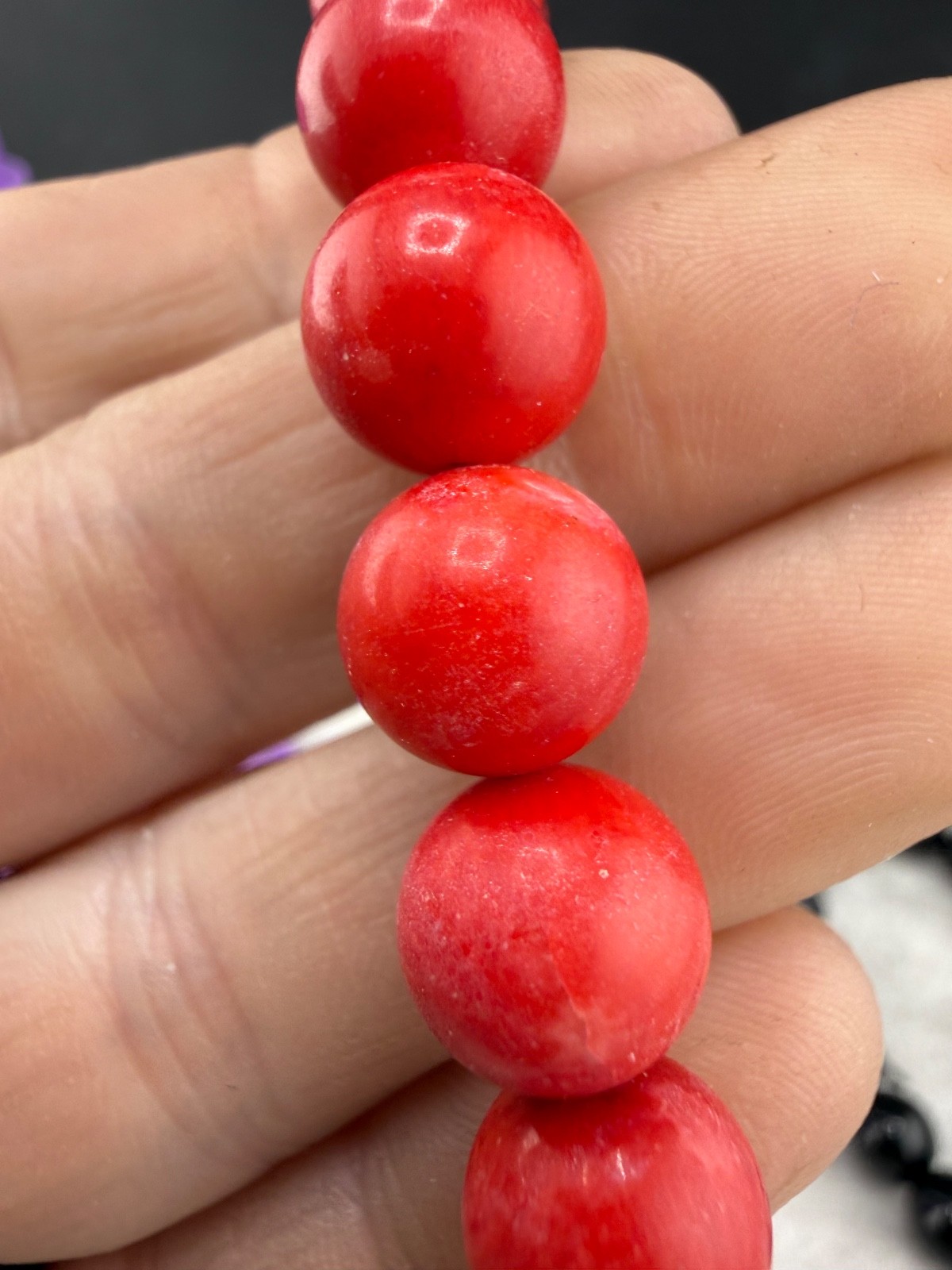 Polished Stone Bracelet Lot 7” 6” 7” 6.5” 8.5”