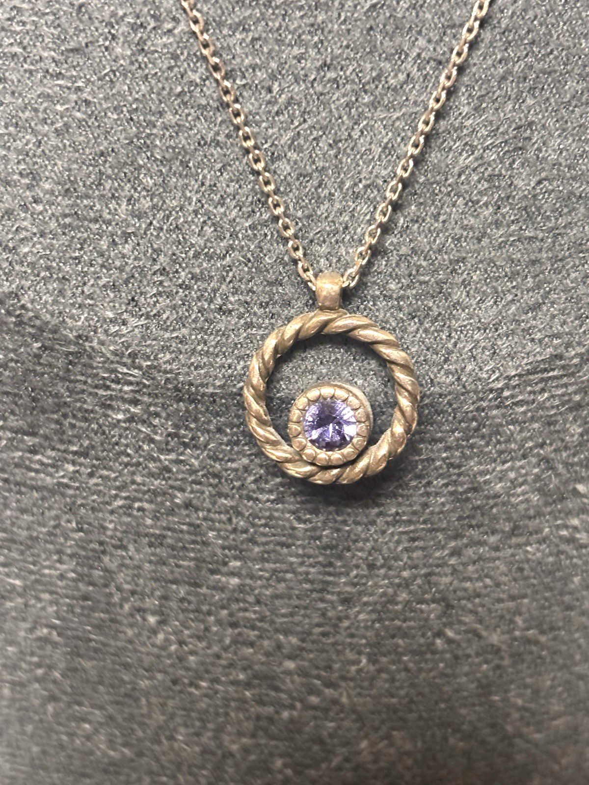 Signed Brighton Reversable Interlok Eternity Circle Pendant Silver Necklace