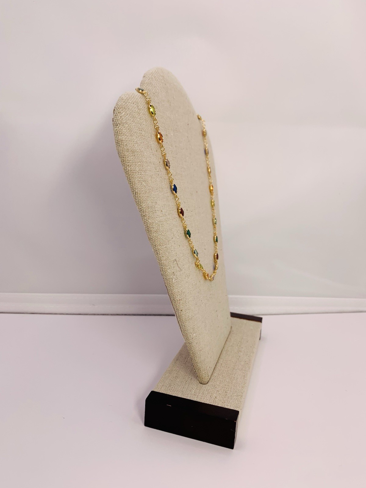 15.2” Long,18K Gold Filled 5.07 Gram, 4.9mm Wide Stone Necklace (#SN1)
