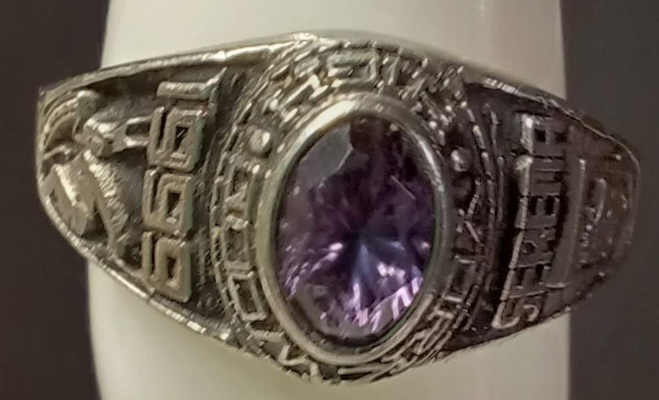 Graduation Class Ring 1999 Serena Minnie Crane High School Purple Stone Lady