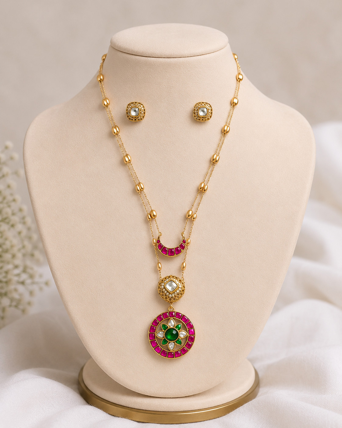 Boho Statement Necklace | Handmade Beaded Necklace | Festival Jewelry | 134