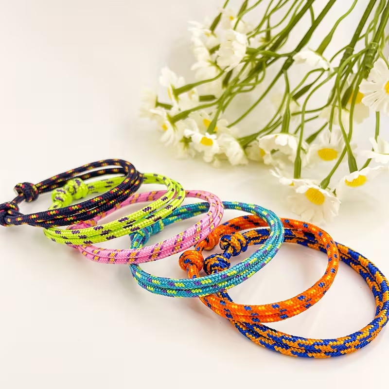 Colorful Nylon Paracord Bracelet Handmade Braided Wrist Strap Unisex Fashion