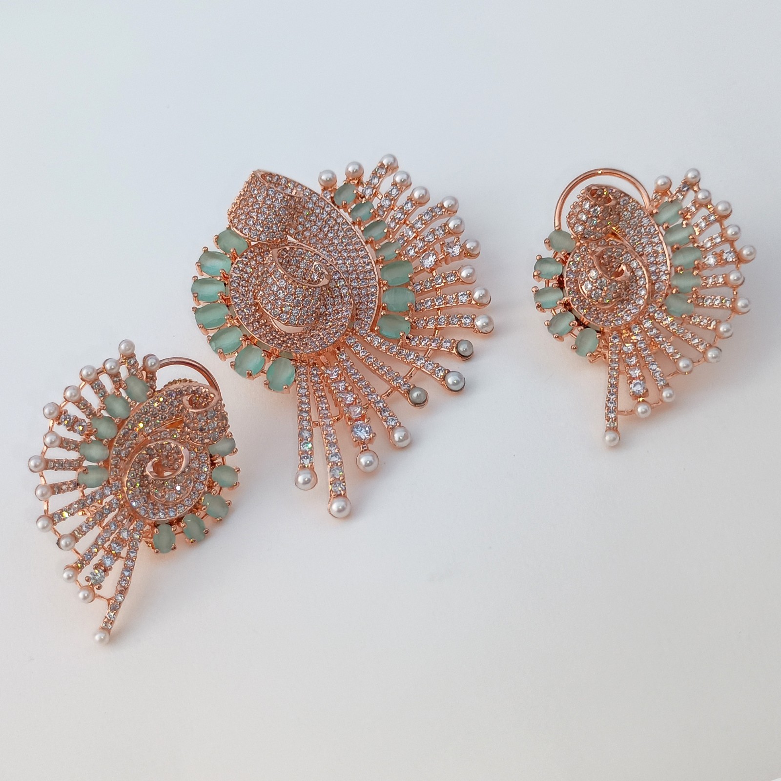 Multi Stone & Cubic Zirconia Pendant -Stud, Wedding Jewelry Anniversary Gifts