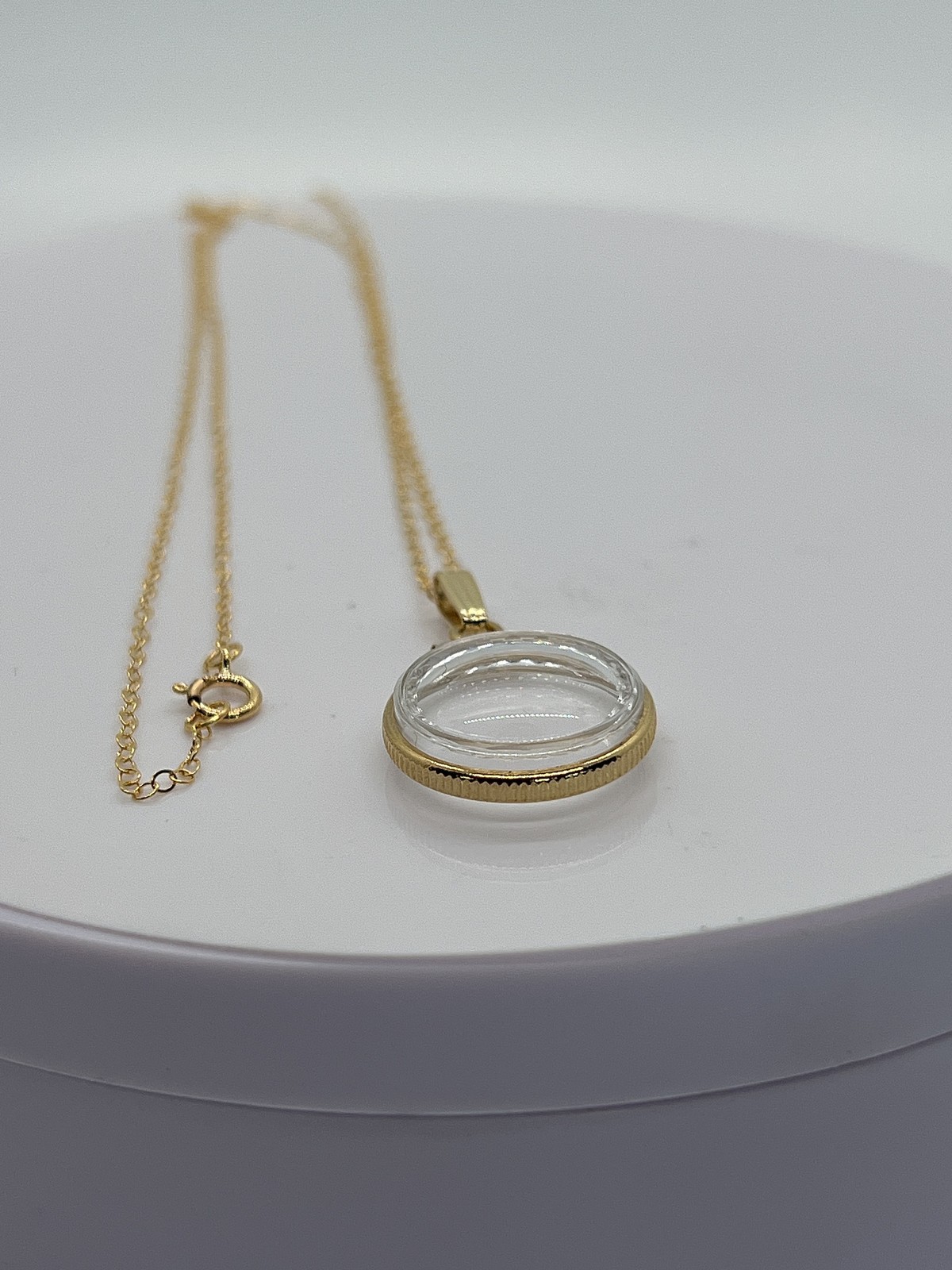 Solid 14k gold REVERSIBLE 16mm Empty Diamond Edge Handmade shaker Locket