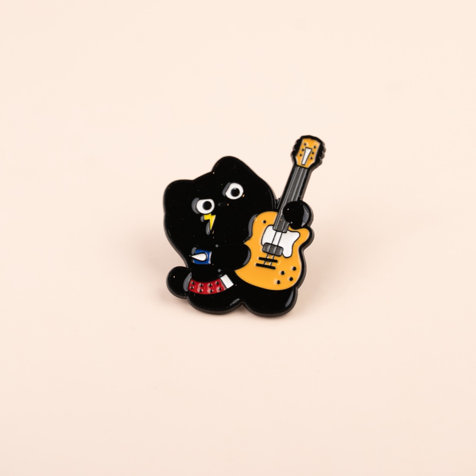 Cute Black Cat Electric Guitar Rock Music Kitten Concert Band Pin Brooch Badge