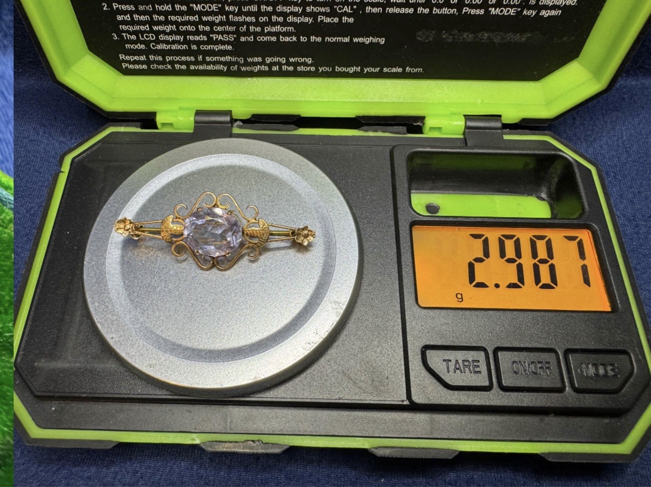 Vintage Alexandrite 9ct Gold Art Deco Brooch – Neodymium Glow XRF Confirmed