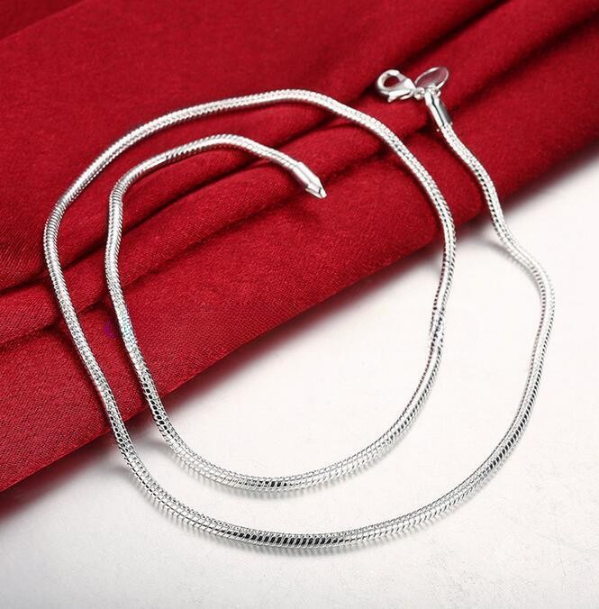 Wholesale 10pcs 2mm 925 Silver Plated Snake Chain Necklace 16″-24″,Pick Length!