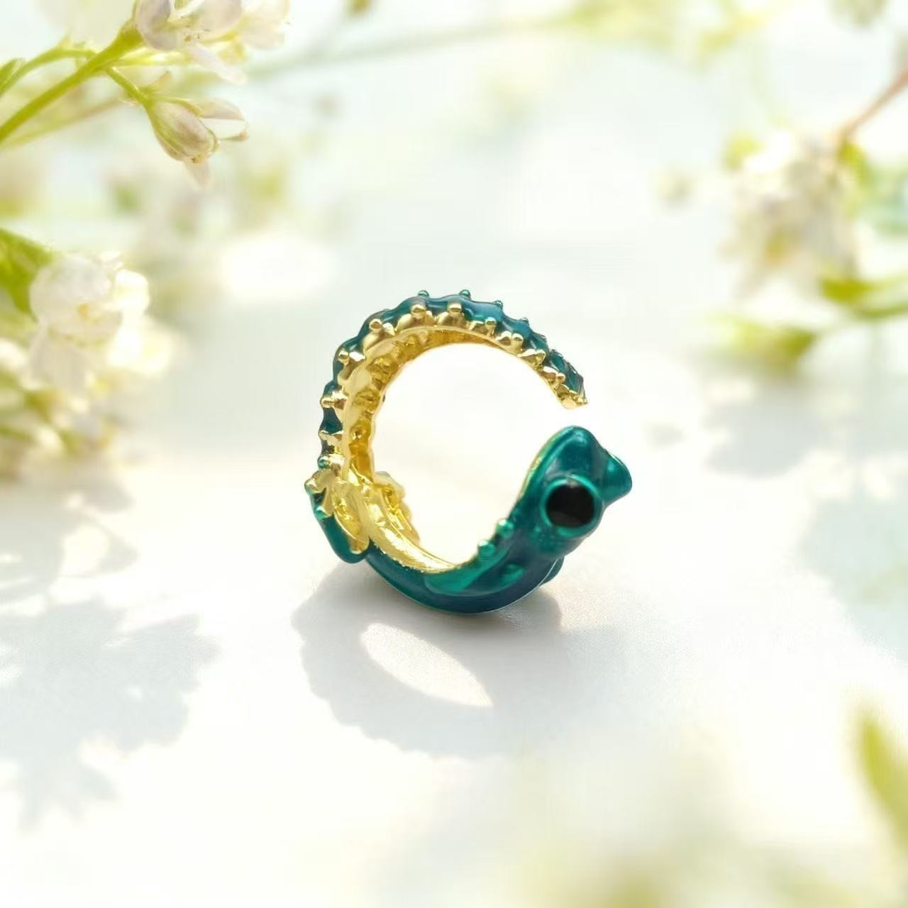 Fashion Lizard Open Ring Punk Hip Hop Adjustable Animal Ring Trendy Jewelry for