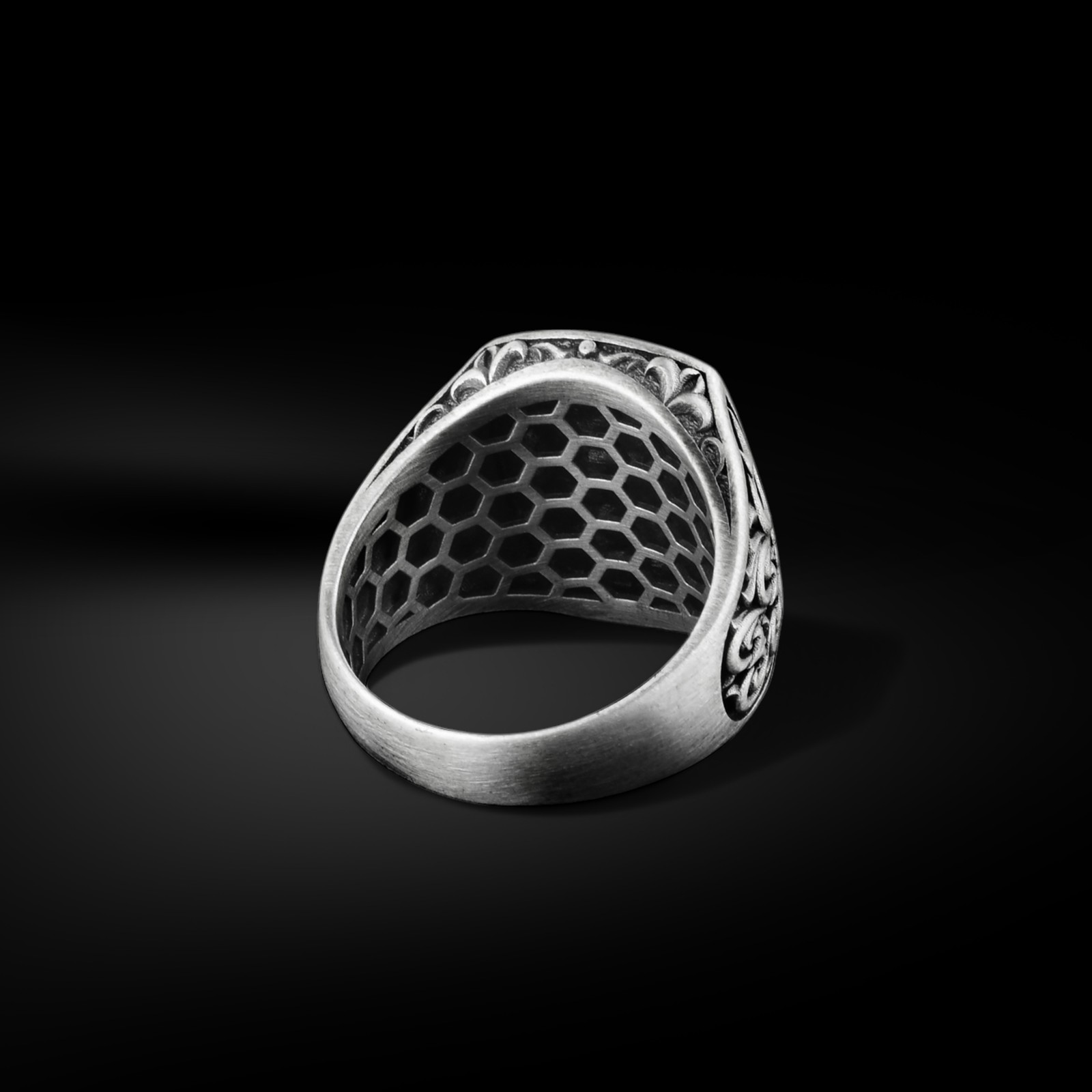 925 Sterling Silver Scandinavian Viking God Odin Odin’s Eye Mens Signet Ring