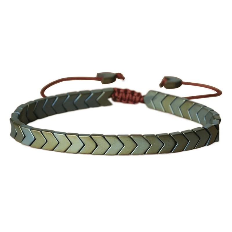 Hematite Bracelet 6.5″ – 8.5″ Natural Black Adjustable Healing Men Women Reiki