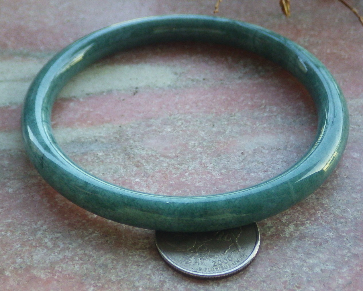Video Certified Natural A JADE JADEITE Circle Bangle Bracelet 70 mm 134016