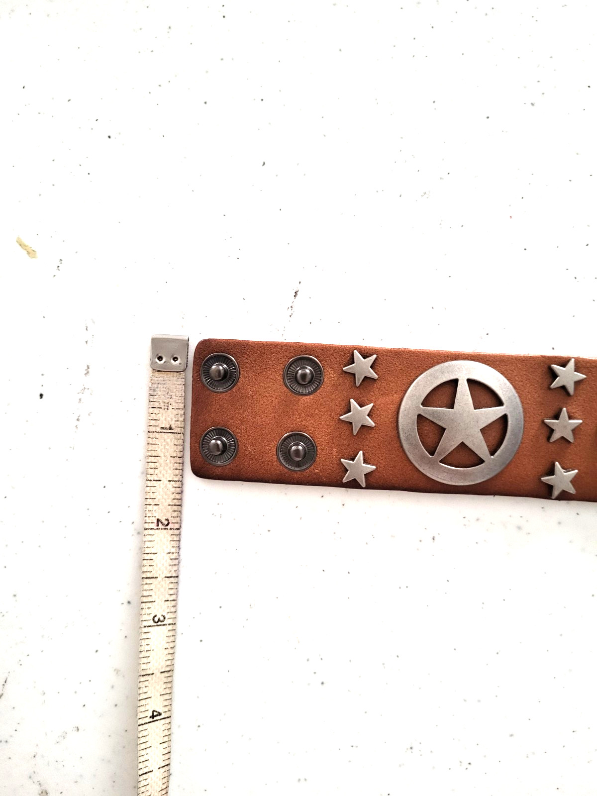 Punk Rock Biker Taxas star Bracelet Wristband BROWN