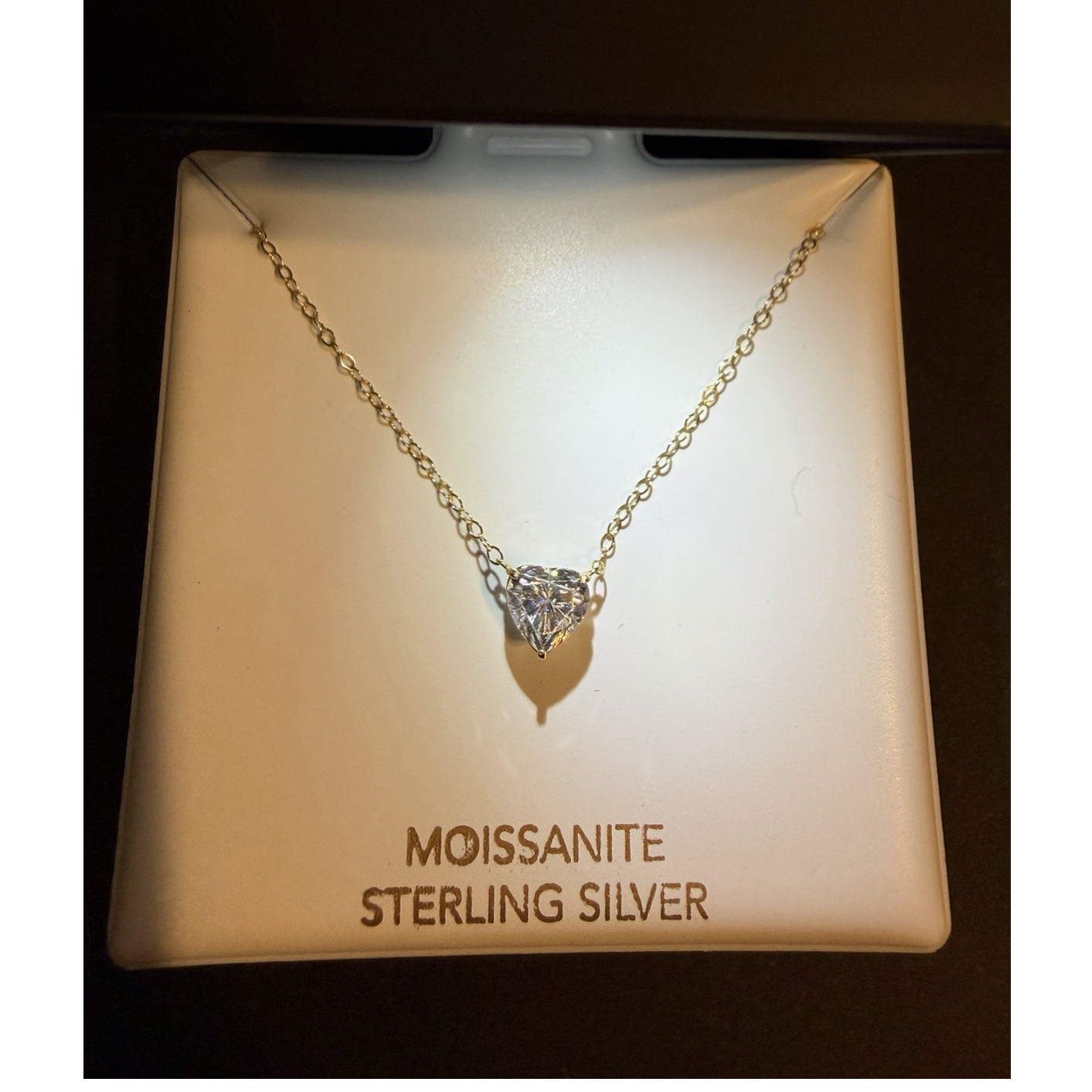 Heart Moissanite 1.20 ct , Gold Over 925 Silver, Pendant Necklace GRA 50522139