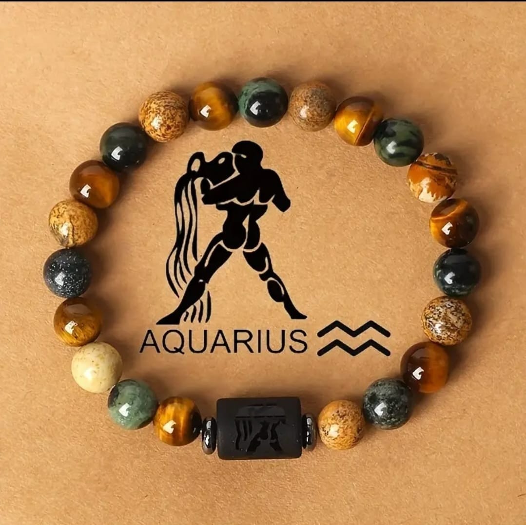 Zodiac Sign Bracelet – Handmade Triple Protection – 12 Constellations Gift