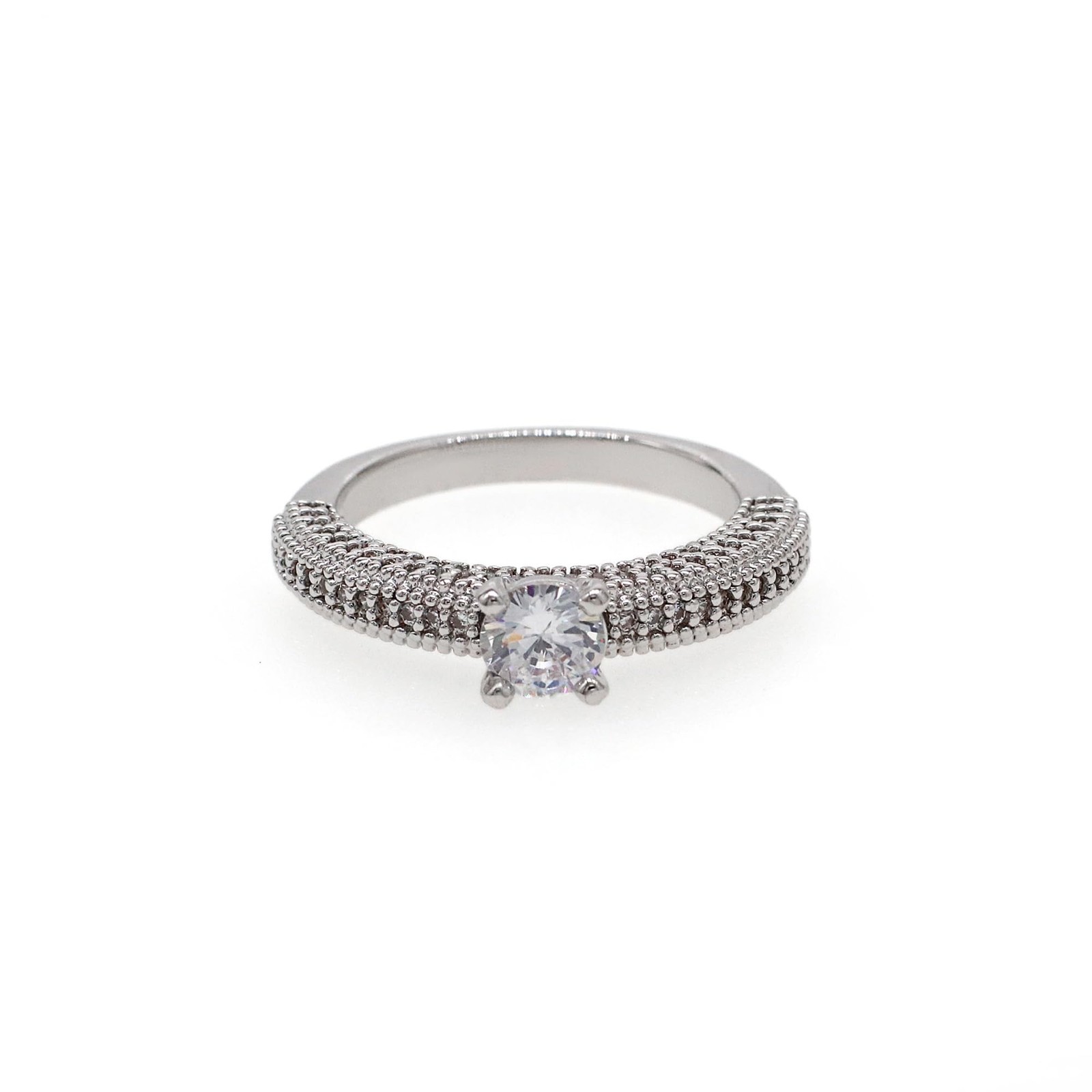 18K Gold Plated Round Cut CZ Engagement Ring – Romantic Gift for Women, Size 6-9
