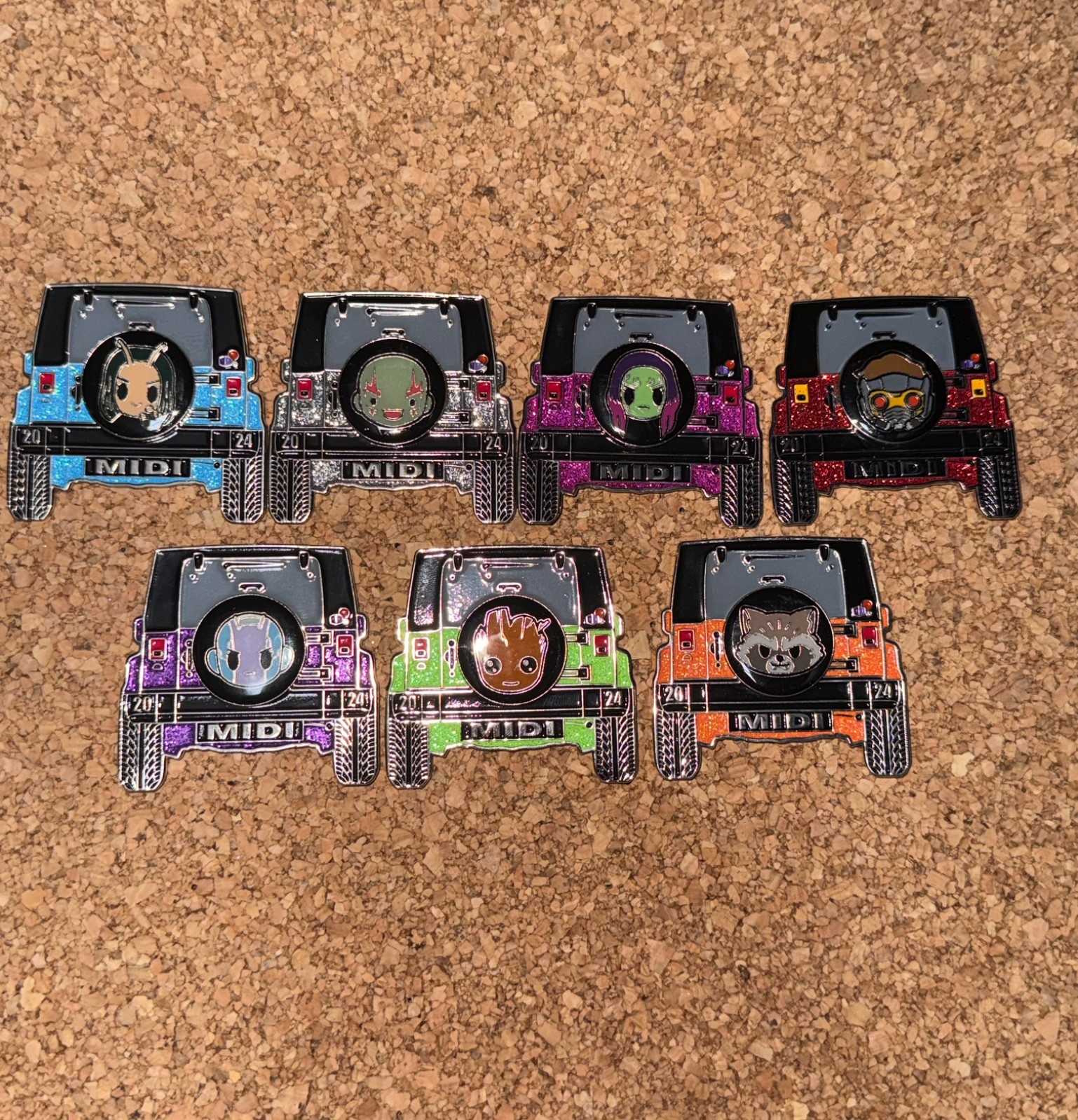 DI Pins Destination Imagination 2024 MI Jeeps Marvel super hero groot set of 7
