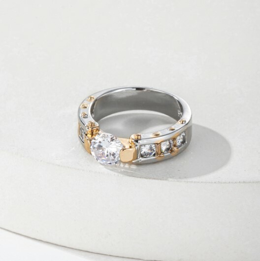 Newest Shine Round Cut White Topaz Ring Silver Gold Plated Rings Sz 6~10