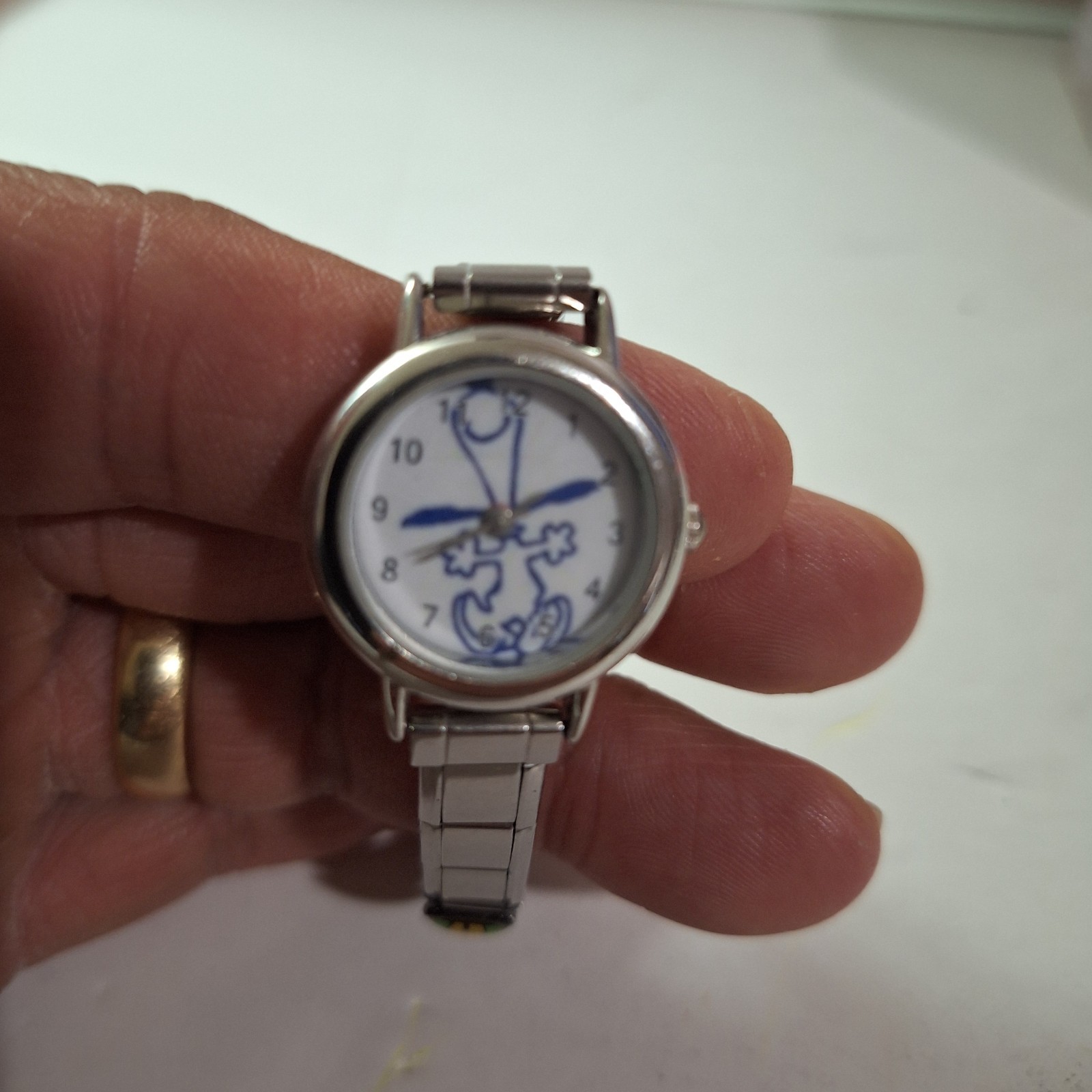 Snoopy Enamil Charms Casa D’Oro Watch Uberry Stainless Works New Battery Vintage