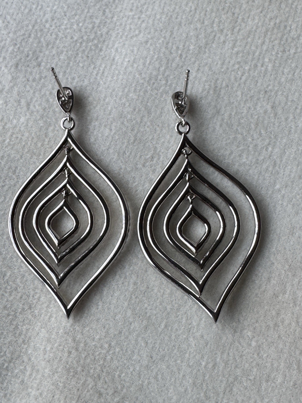 Tiara Dazzling CZ and Silver Orbital Earrings-Flash With Movement