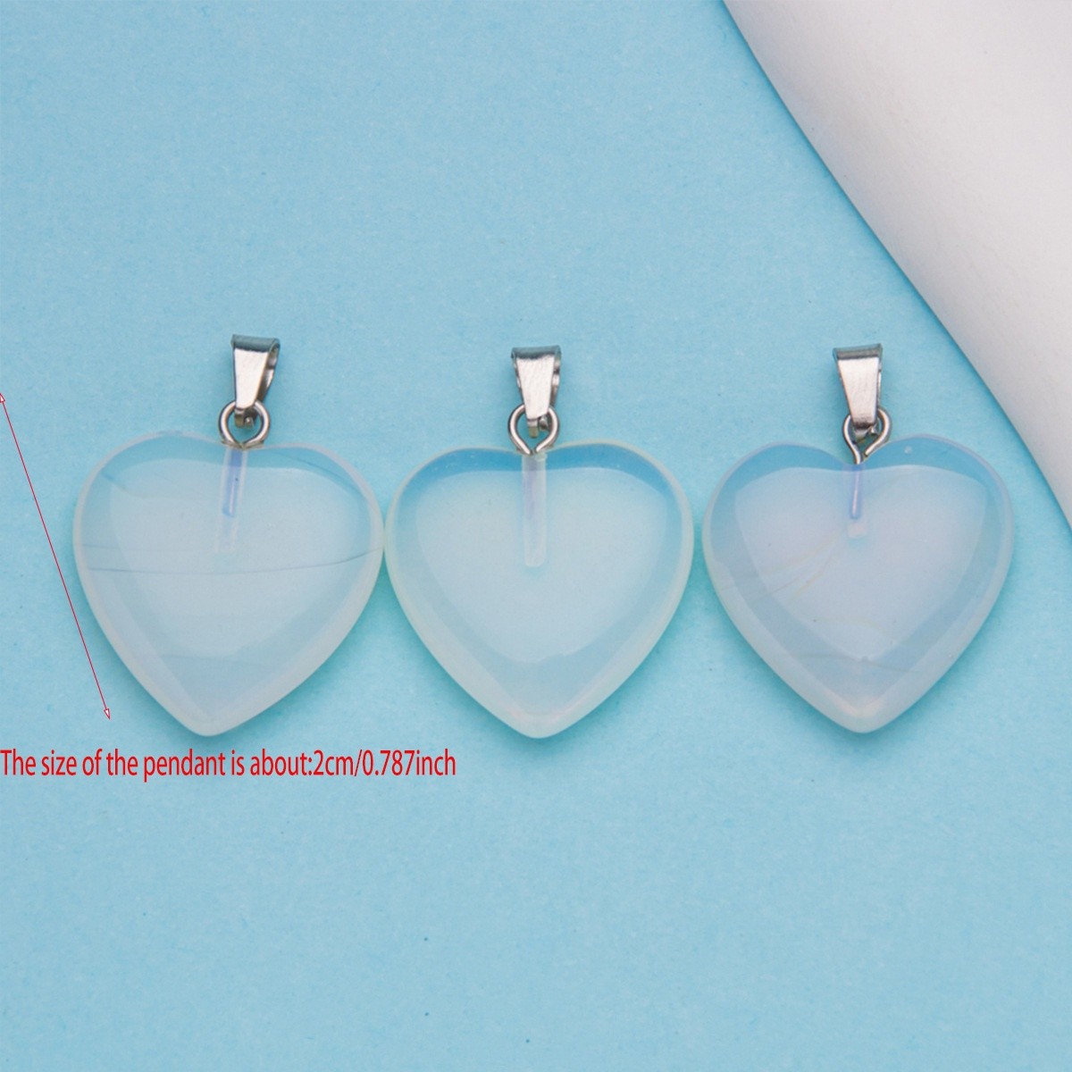 20Pcs Natural Stone Heart-Shaped Crystal Pendants for DIY Jewelry Accessories