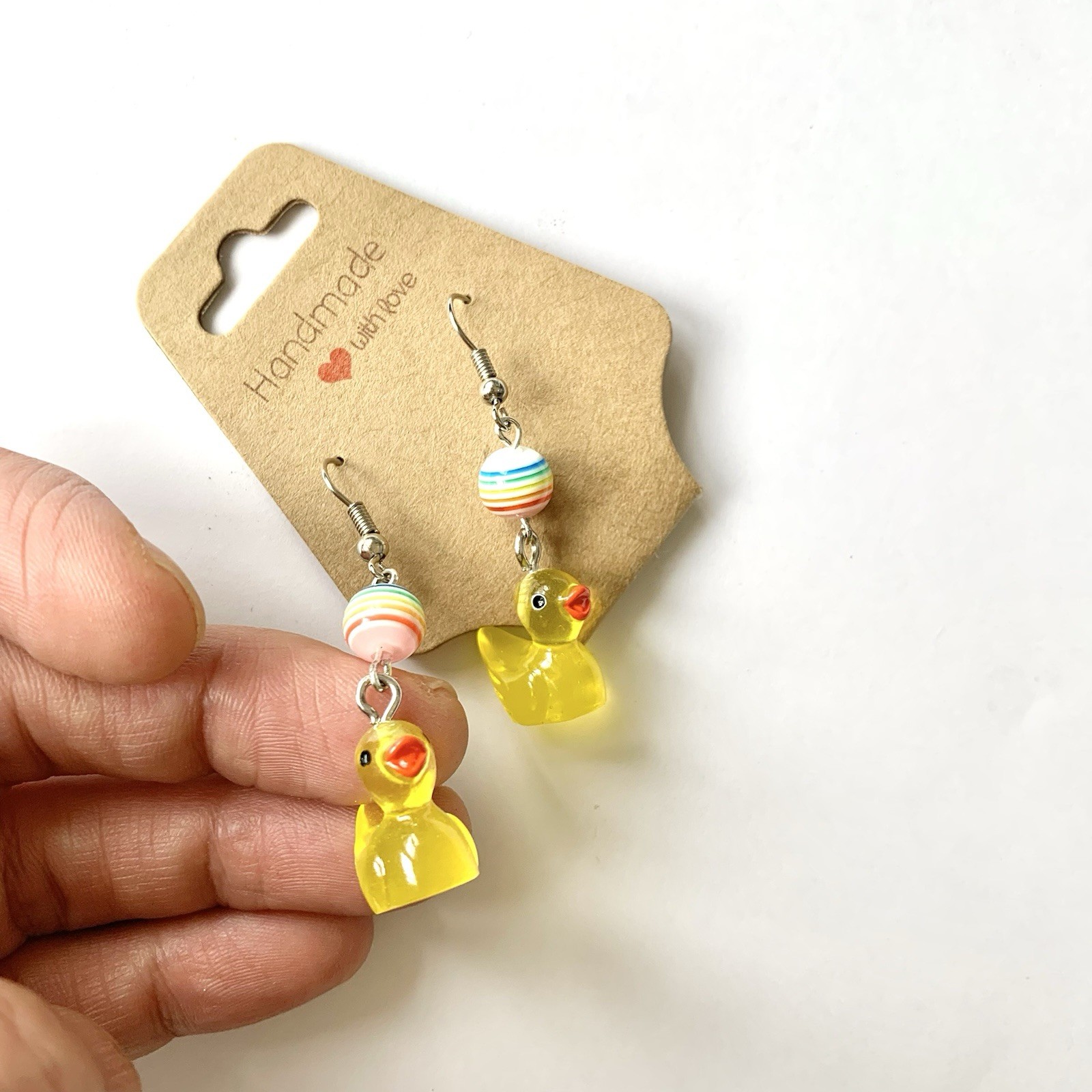 NEW Yellow Duck Dangle Earrings