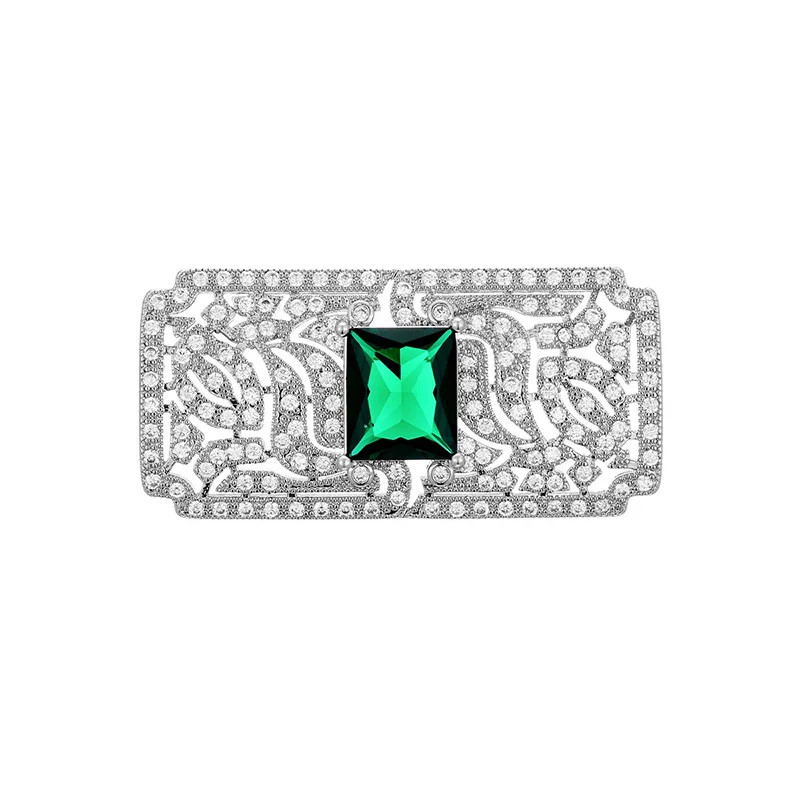 Luxury Geometric Medal Brooch Simple Clothing Pin Crystal Jewelry Badge