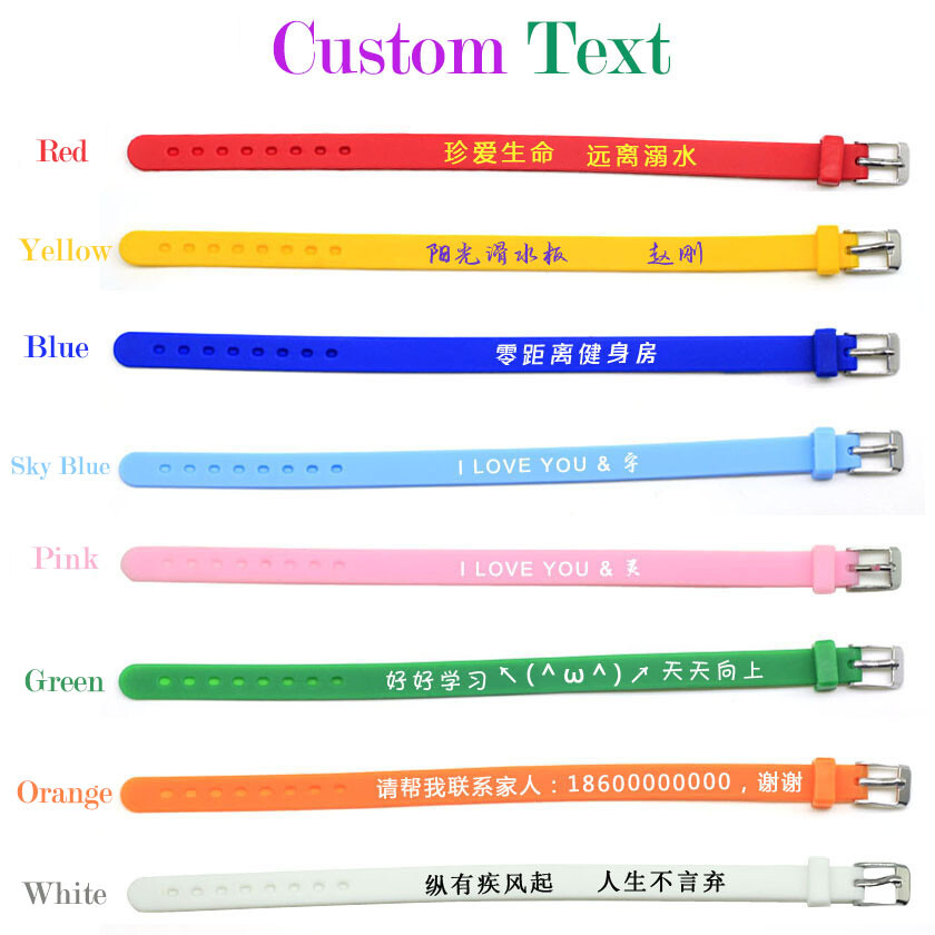 Custom Silicone Adjustable Wristbands Personalize Rubber Bracelets Events Gifts