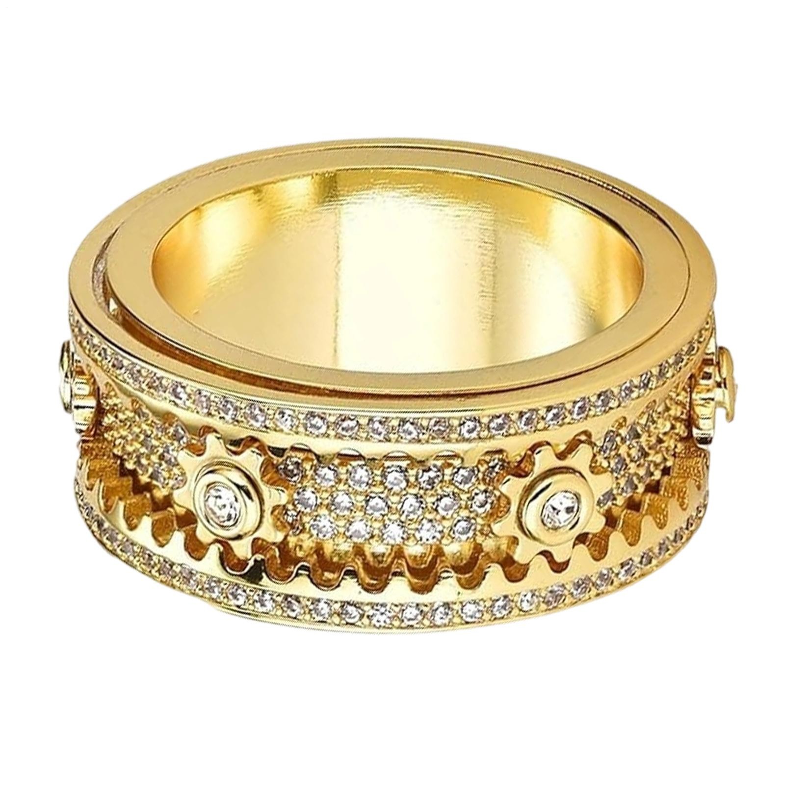 Gear Spinner Ring Mechanical Design for Men Women Anxiety Relief Band Style