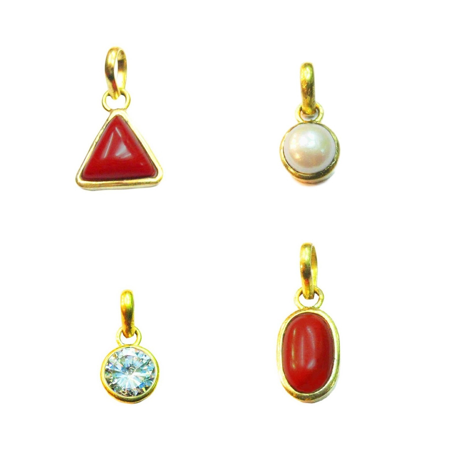 Astro navratan gems 18K oxidize Gold plated pendant for good luck (4 ps )