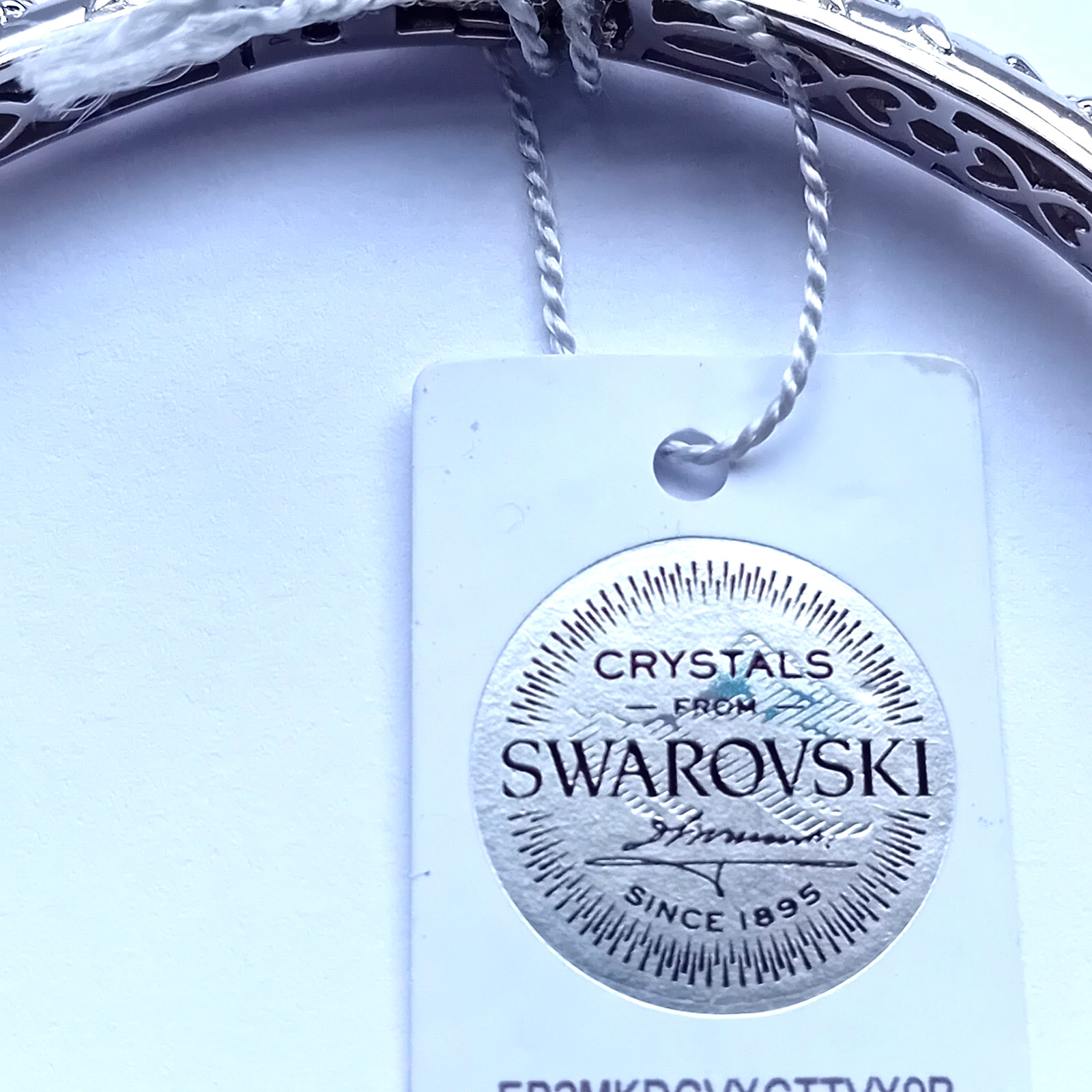 SWAROVSKI CRYSTAL BRACELET BANGLE HINGED CUFF PLATINUM BONDED RED STONE UNWORN
