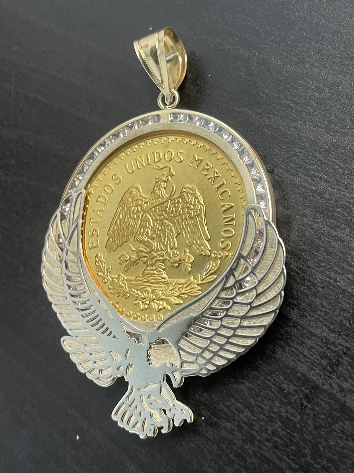 10k Yellow Gold 8.2 Grams Bezel Only For 50 Peso Mexican Centanario Coin No Coin