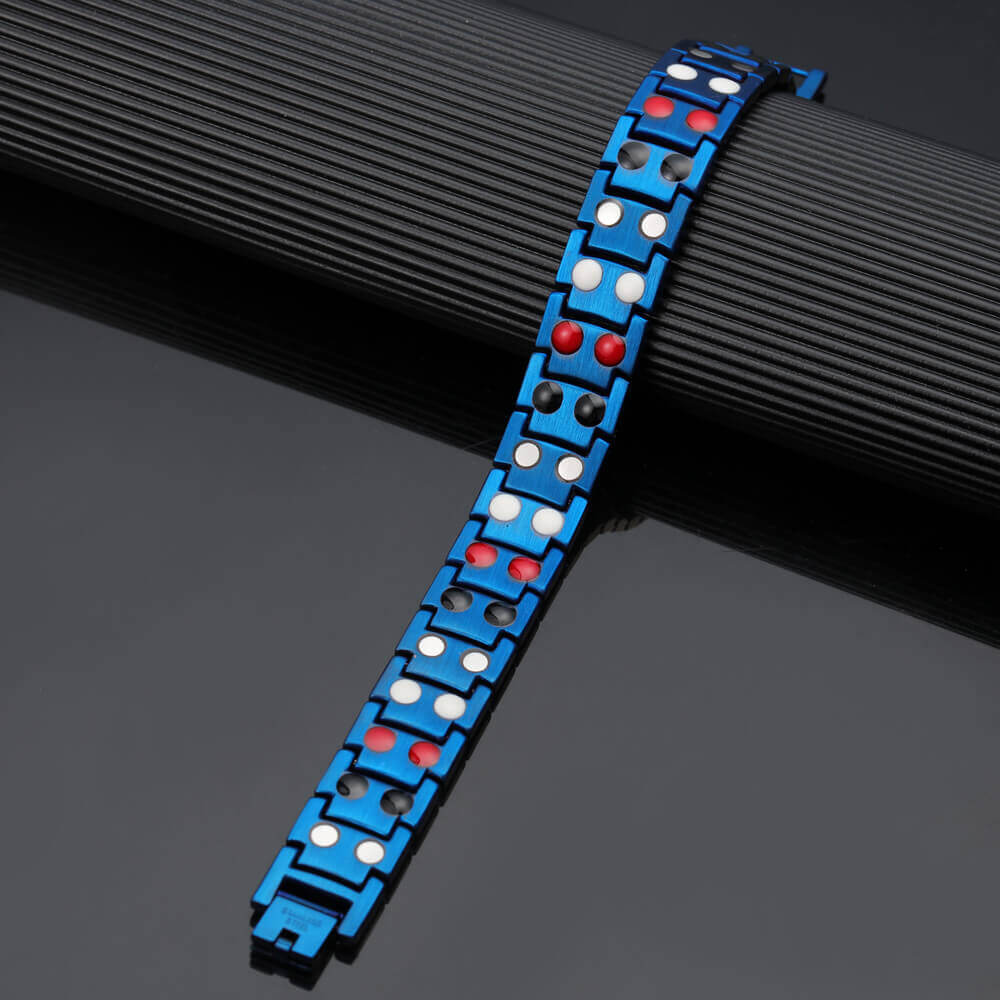 Blue Elegant Magnetic Bracelet Men Women Arthritis Pain Energy Balance Calm Joy