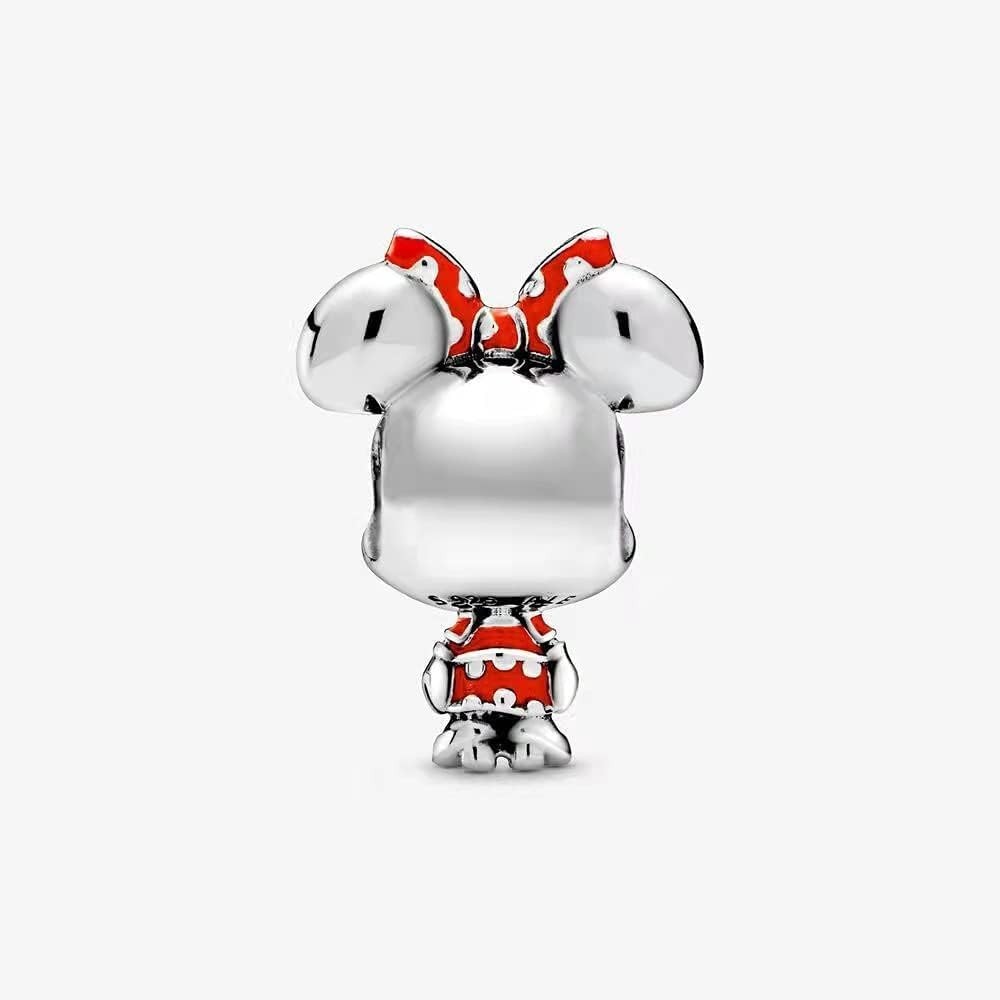 Sterling Silver Mickey Mouse Charm with 5A Cubic Zirconia – Perfect Gift Idea