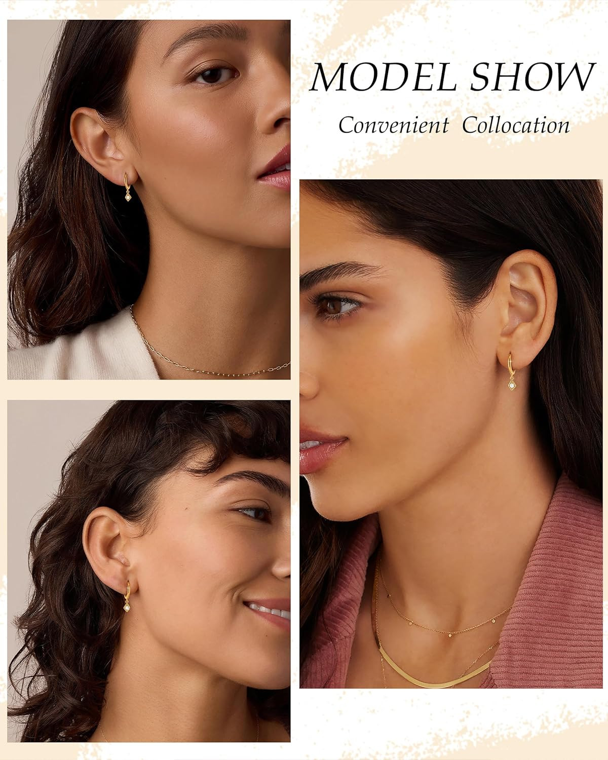 Gold Earrings for Women Trendy Dainty Paperclip Link Drop Dangle Earrings 14K Go