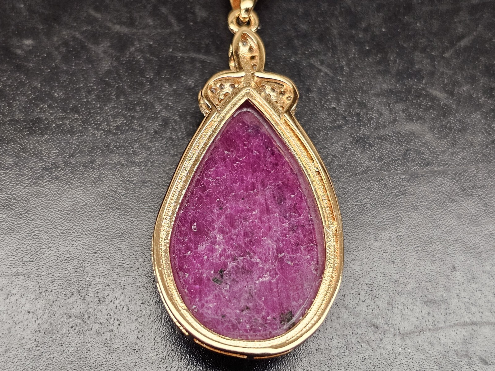 Top Quality Rare Ruby Zoisite Crystal Pendant Necklace Gold Plated S925 Necklace
