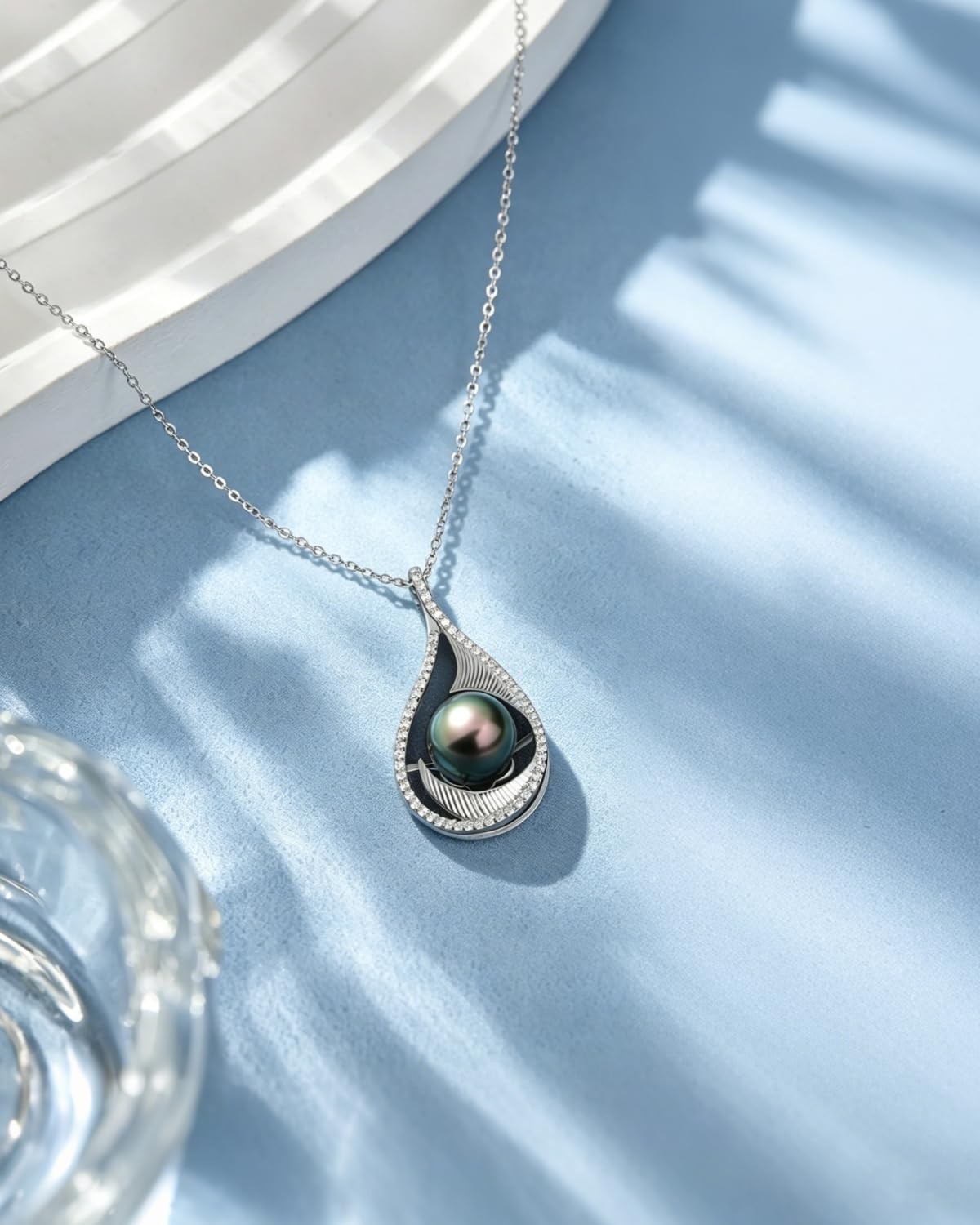 Tahitian Black Pearl Necklace Gift for Women Wife – Mothers Day Gifts, 9-11mm…