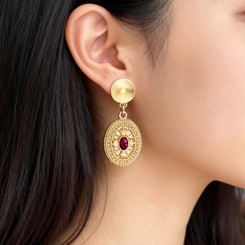 New 45mm Chicos Oval Heavy Drop Earrings Chic Women Party Vacation Jewelry Gift