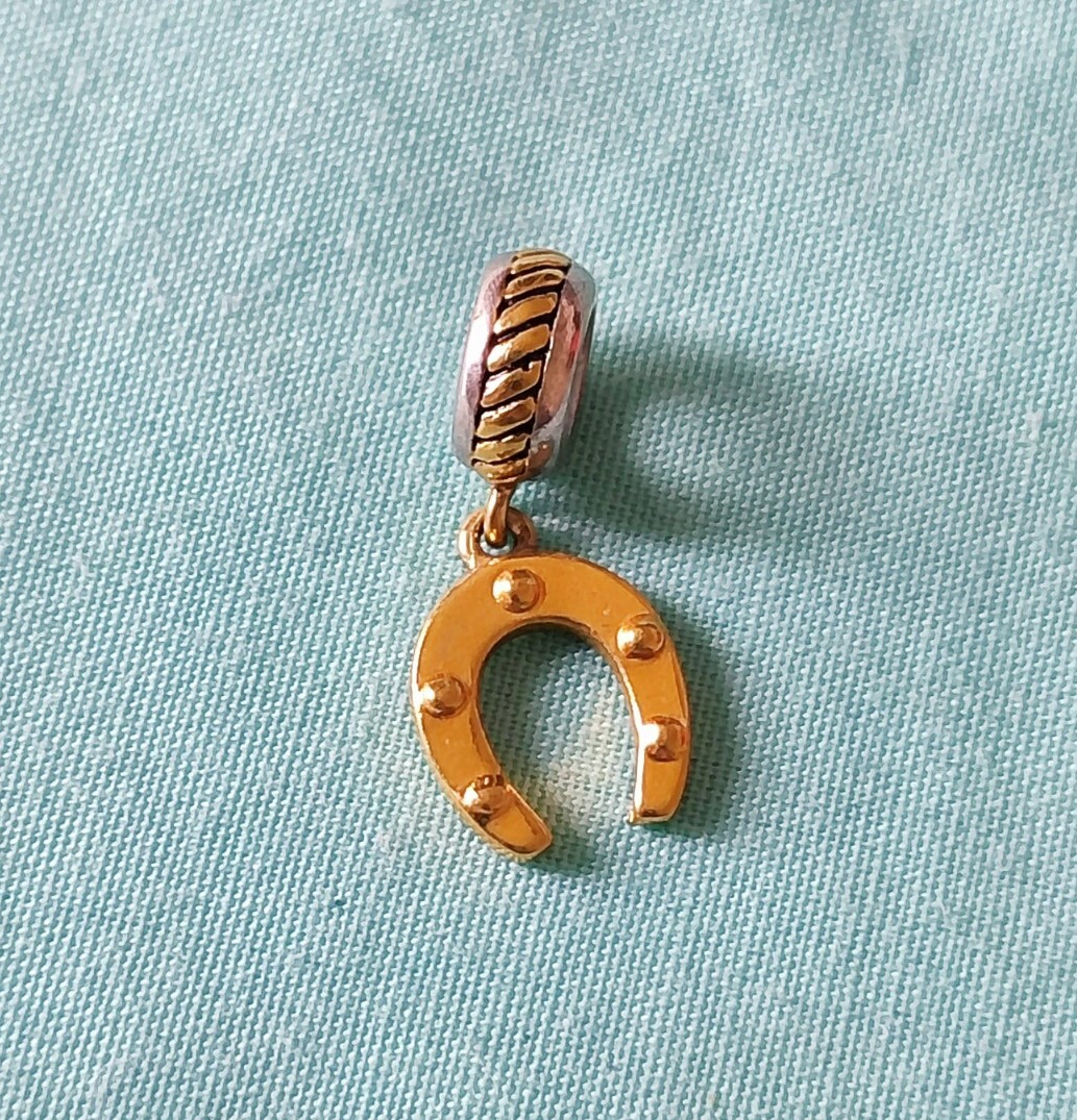 Storyvine Danbury Mint Lucky Horse Shoe European 3/c Pendant Or Bracelet Charm