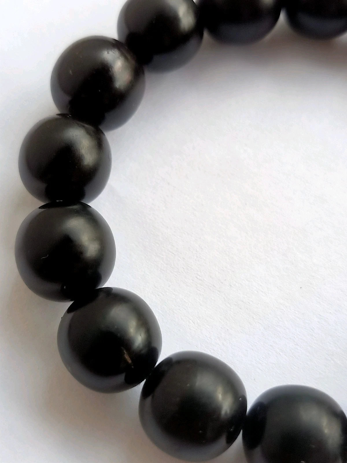 No Treatment Black Akar Bahar 12mm Natural Beads Bracelet