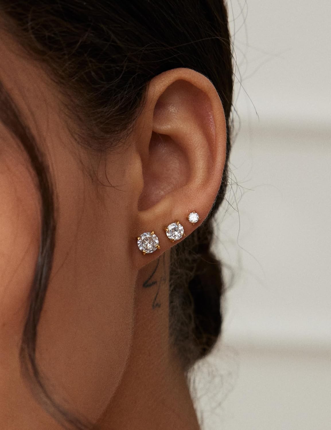 WSSXC 20G Hypoallergenic Flat Back Earrings for Women Men Silver 14K Gold Stainl