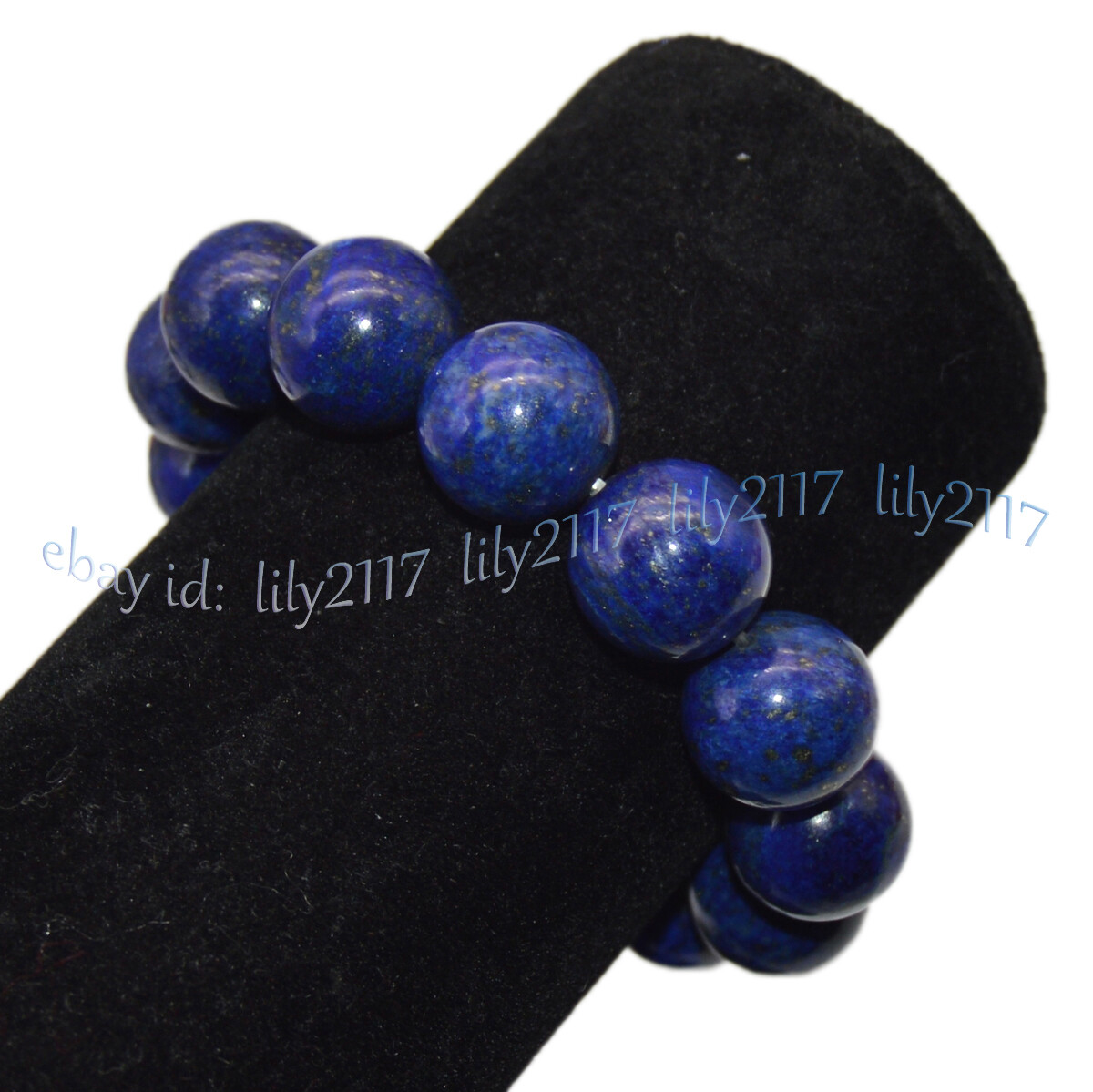 Huge 16mm Natural Blue Lapis Lazuli Round Gemstone Beads Elastic Bracelet 7.5”