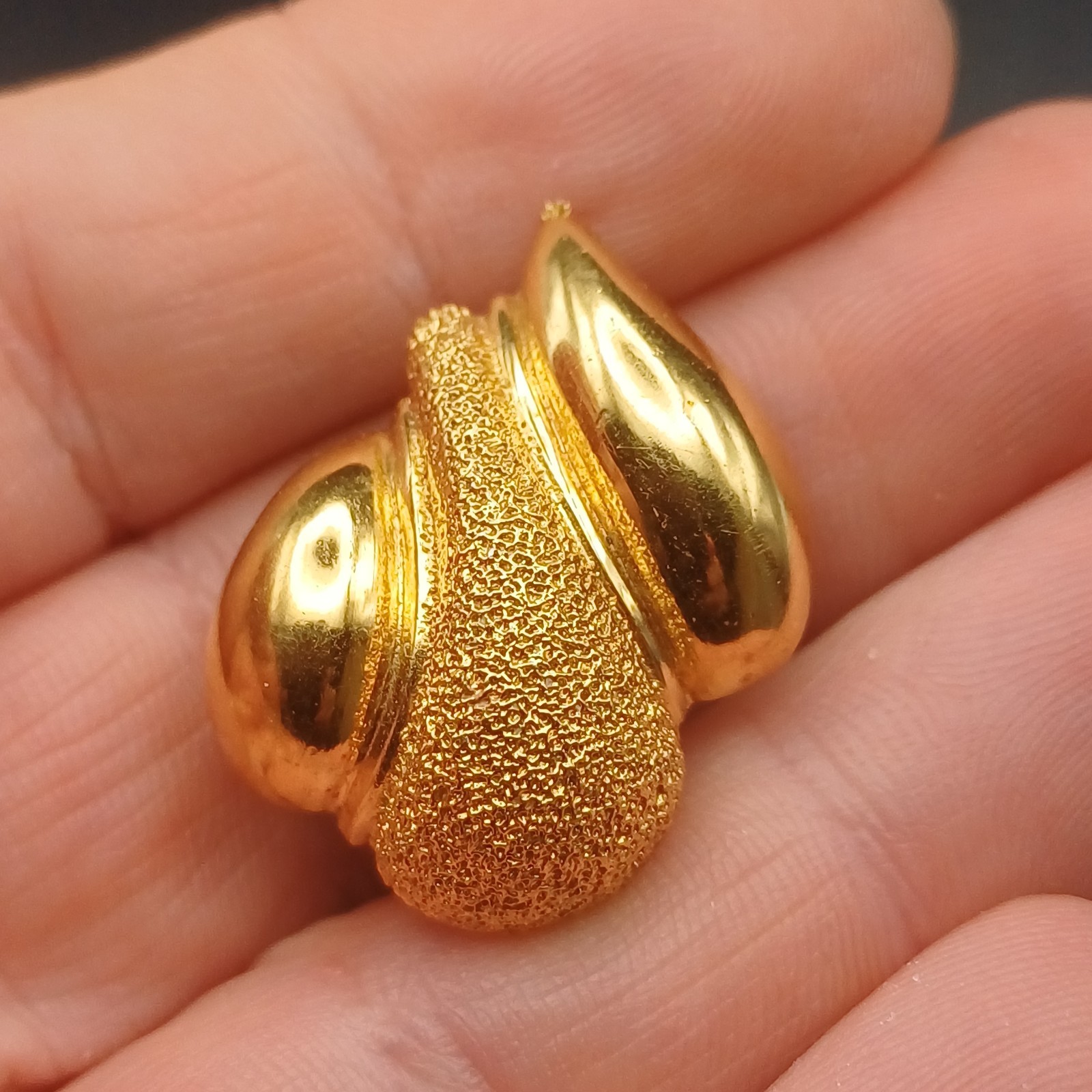 St John Gold Plate Clip On Earrings 1980s 1990s style