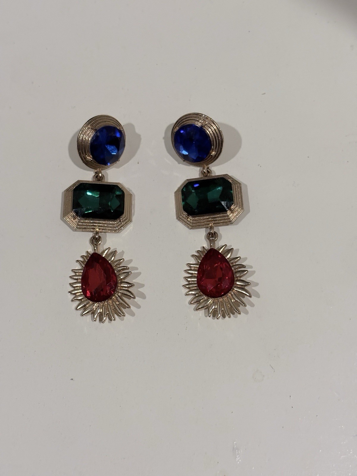 Retro Jewel Multicolor Drop Earrings