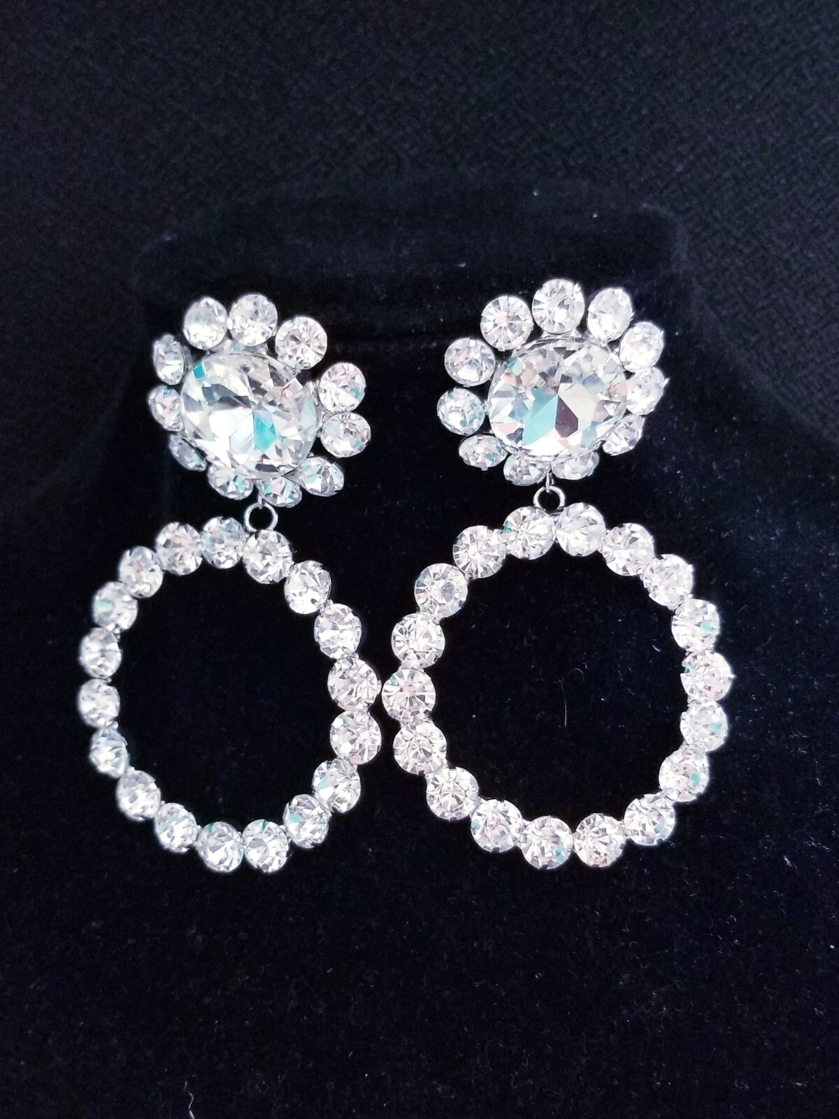 Clear Crystal Bridesmaid Rhinestone Chandelier Drop Earrings 3.3 Inch Jewelry
