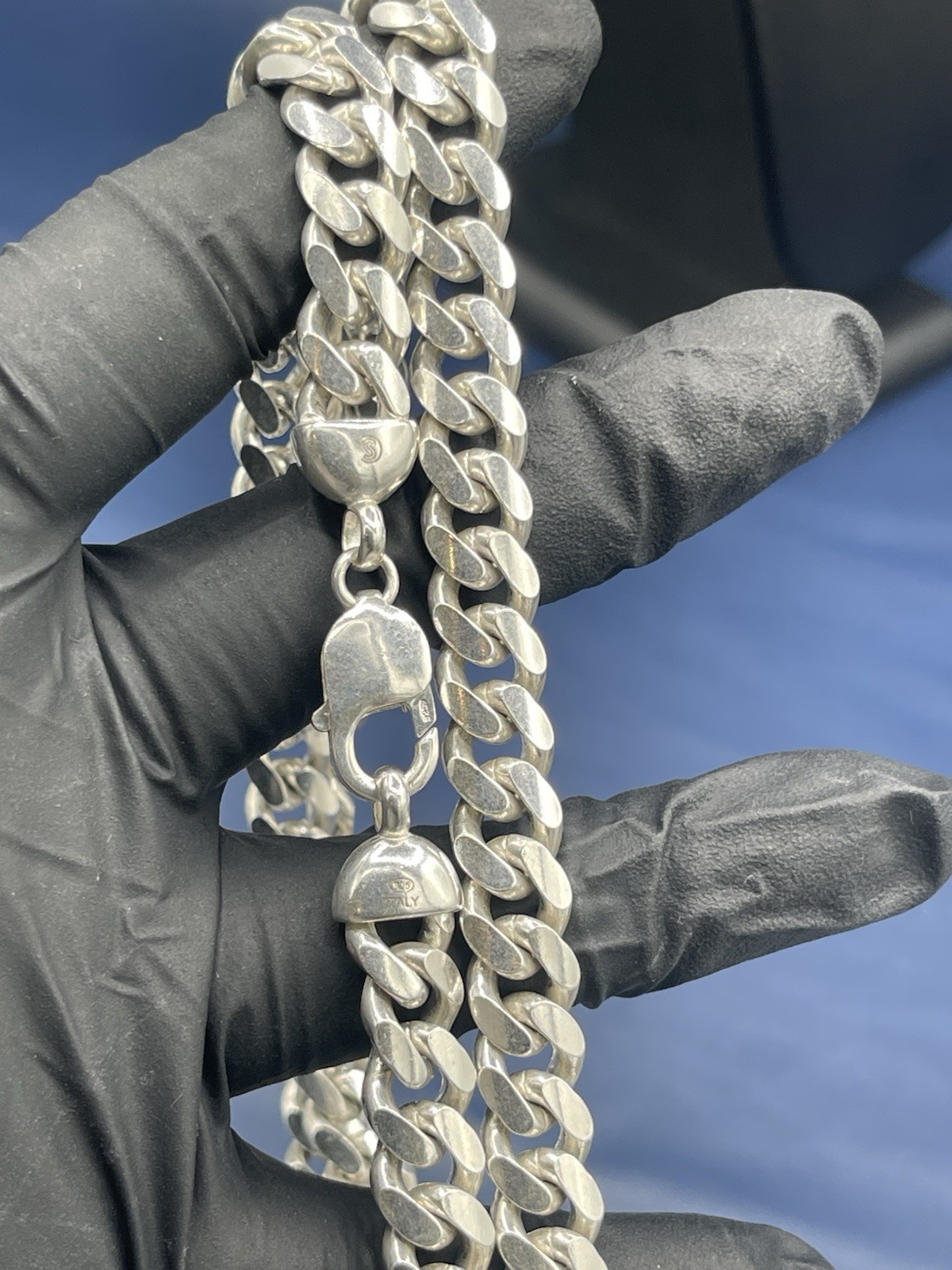 Sterling Silver 925 Italian 24 in Cuban Link Chain 9.5 MM, 122.6 Grams