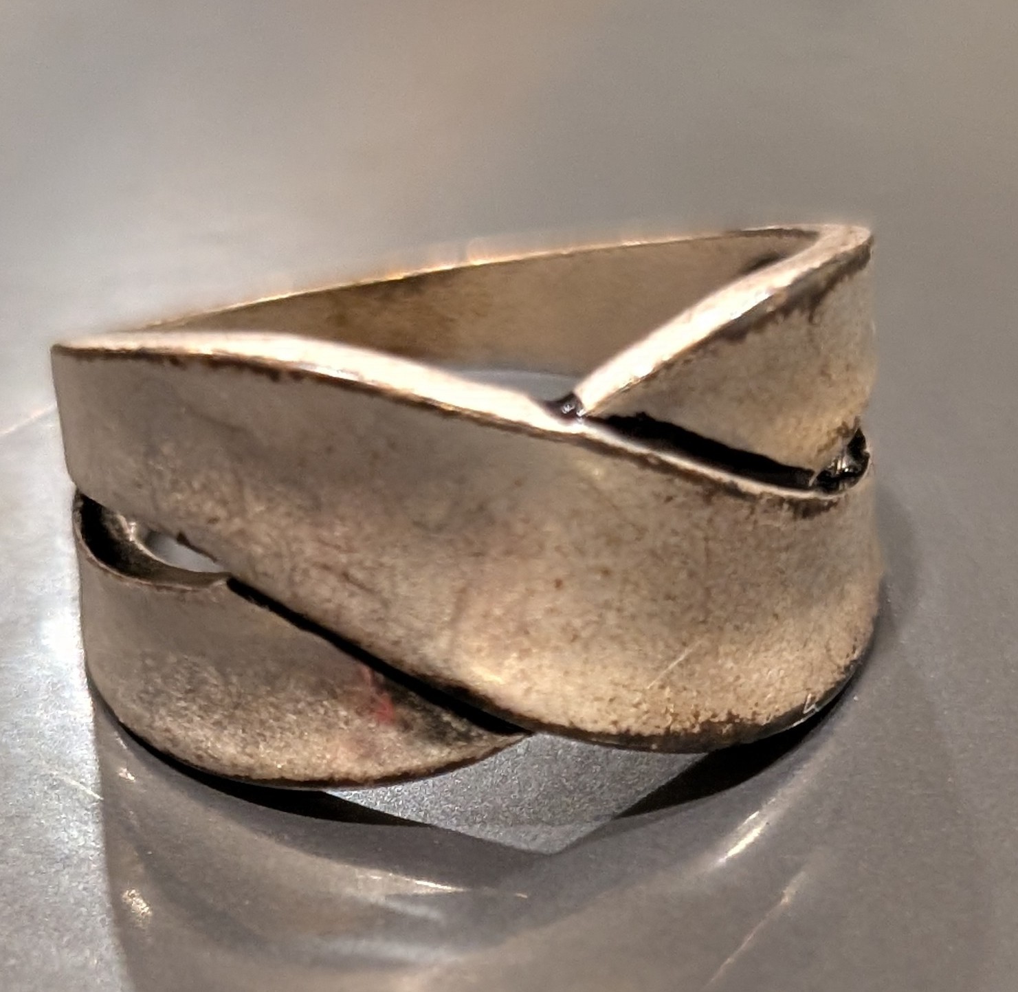 Simple Cross Cross Silver Ring Size 10