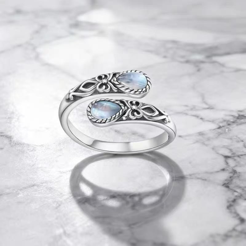 Silver spoon ring for ladies vintage style adjustable size 5-9 brand new